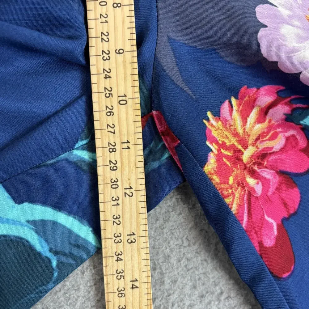 Banana Republic Linen Wide Leg Pant 4S Artsy Dopamine Maximalist Floral Gaucho
